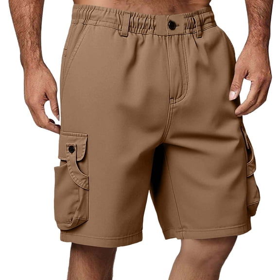 HOMADLES Cargo Shorts for Men Big and Tall Bermuda Shorts Joggers Sweatpants Shorts Relaxed Fit Knee Length Straight with Pocket Short Cargos, Khaki 3XL