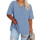 thumbnail image 3 of Camisetas de Cuello en V Mujeres de Manga Corta Sobredimensionada Impresa Camiseta Interior de Verano, Top Deportivo para el Uso Casual, 3 of 4