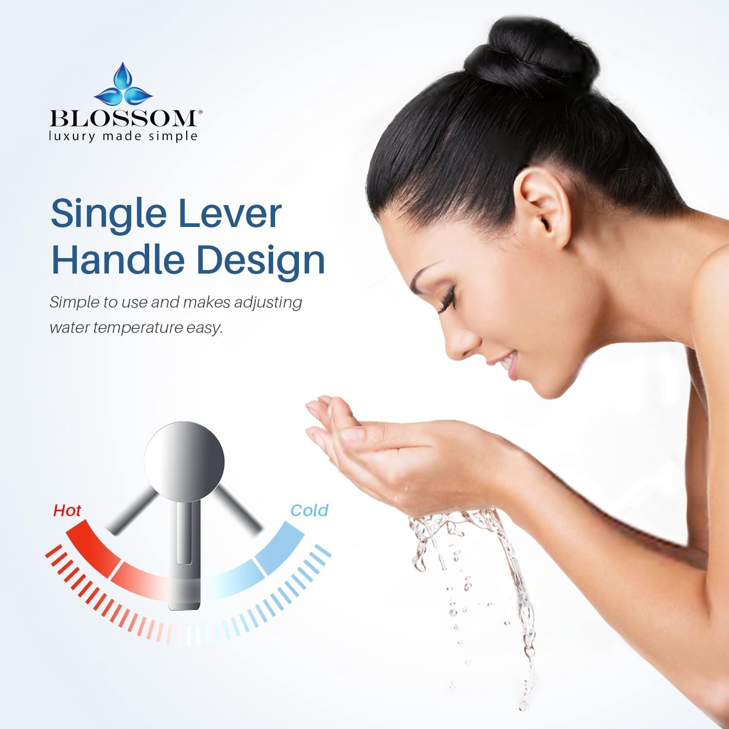 Blossom Brass Chrome Single Hole Bathroom Faucet