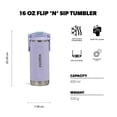 thumbnail image 3 of Vaso Térmico Igloo FlipNSip 473 mL Acero Inoxidable Lila, 3 of 8