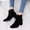 Black, variant on iOPQO Women's Ankle Boots Fashion Color Boots Block Suede Short Solid Heel Side Women's Zipper Boots women's boots Suede Zip Block Heel Booties Beige 37