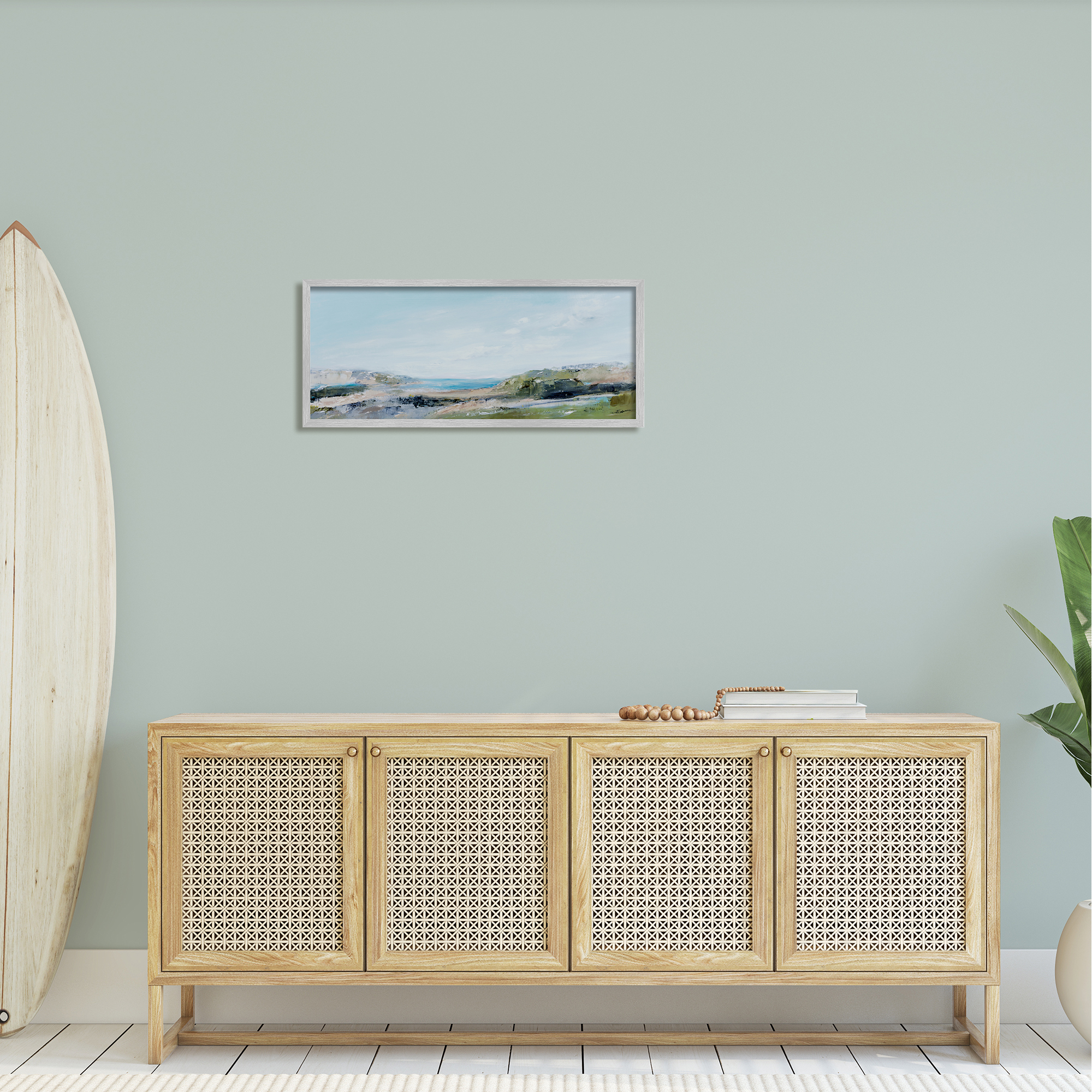 Stupell Abstract Coastal Cliffs Landscape Landscape Painting Gray Framed Art Print Wall Art