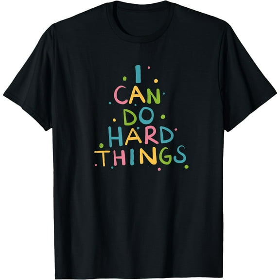 Trendy Teacher Swag I Can Do Hard Things Unisex-Adults, Kids Elementary Teacher T-Shirt Black Small