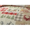 thumbnail image 4 of MarCielo 3 Piece Christmas Rustic Lodge King Size Deer Quilted Bedspread/Quilt, 4 of 6
