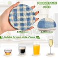 thumbnail image 2 of Yayeee 6 PCS Drink Coasters with Holder Set Woven Absorbent Round Tabletop Hot Pad, Blue Plain, 2 of 7