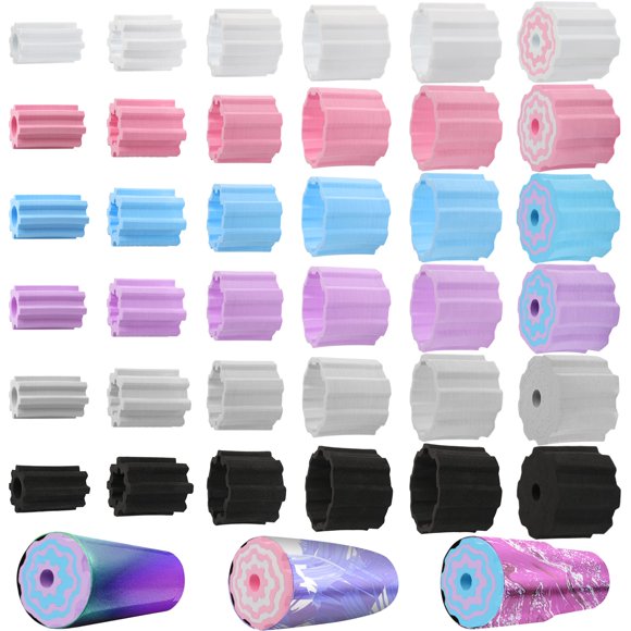 Juego de 30 piezas de espuma Turner para tazas, 5 tamaños, insertos giratorios expandibles, accesorios para vasos, botellas de agua en forma de cola (157244283318374 pulgadas de diámetro, 6 colores) (