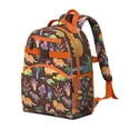 thumbnail image 3 of Flying Dinosaur Students Backpack with Bold Cartoon Dino Print and Colorful Stars and Planets Design, 3 of 6