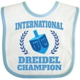 thumbnail image 3 of Inktastic Dreidel Champion Hanukkah with Blue Laurels Boys or Girls Baby Bib, 3 of 4