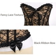 thumbnail image 5 of QRIC Womens Floral Black Lace Trim Corset Overbust Waist Cincher Bustier Top X-mas Halloween Costume Corset Tik-tok Shooting Costume, 5 of 6