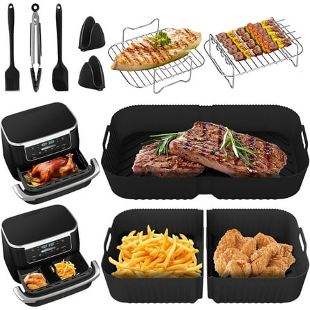 Sentk 17-Piece Air Fryer Accessories Kit with Baking Pan Set for Oven & Air Fryer, Includes Bread Sandwiches, the Tray Clip, Oil Brush, Food Clips & Cake Mold