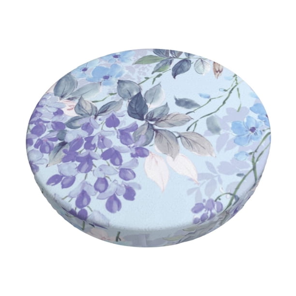 Disketp Bird Butterfly Stripe Funda Redonda para Taburete, Funda de Cojín para Silla de Bar Suave y Elástica-13 inch
