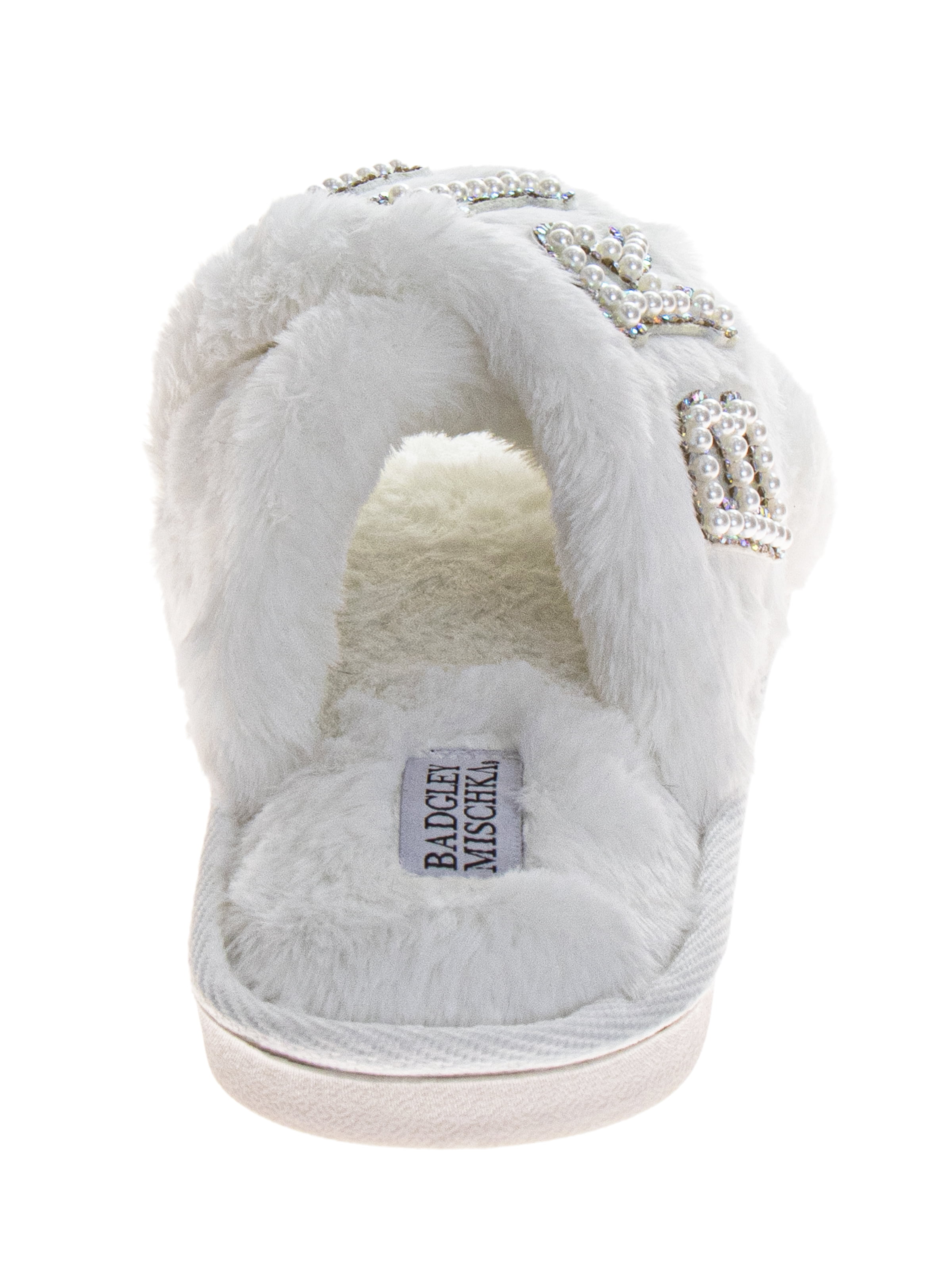 Badgley Mischka Women's Cross Strap Bride Slippers