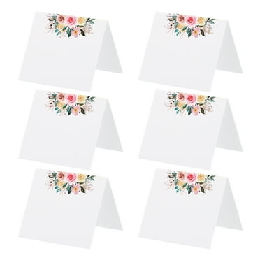 Uxcell Reserved Table Signs, Seating Name Cards Flowers Tables Tent Blank Card for Wedding, White 50 Pack