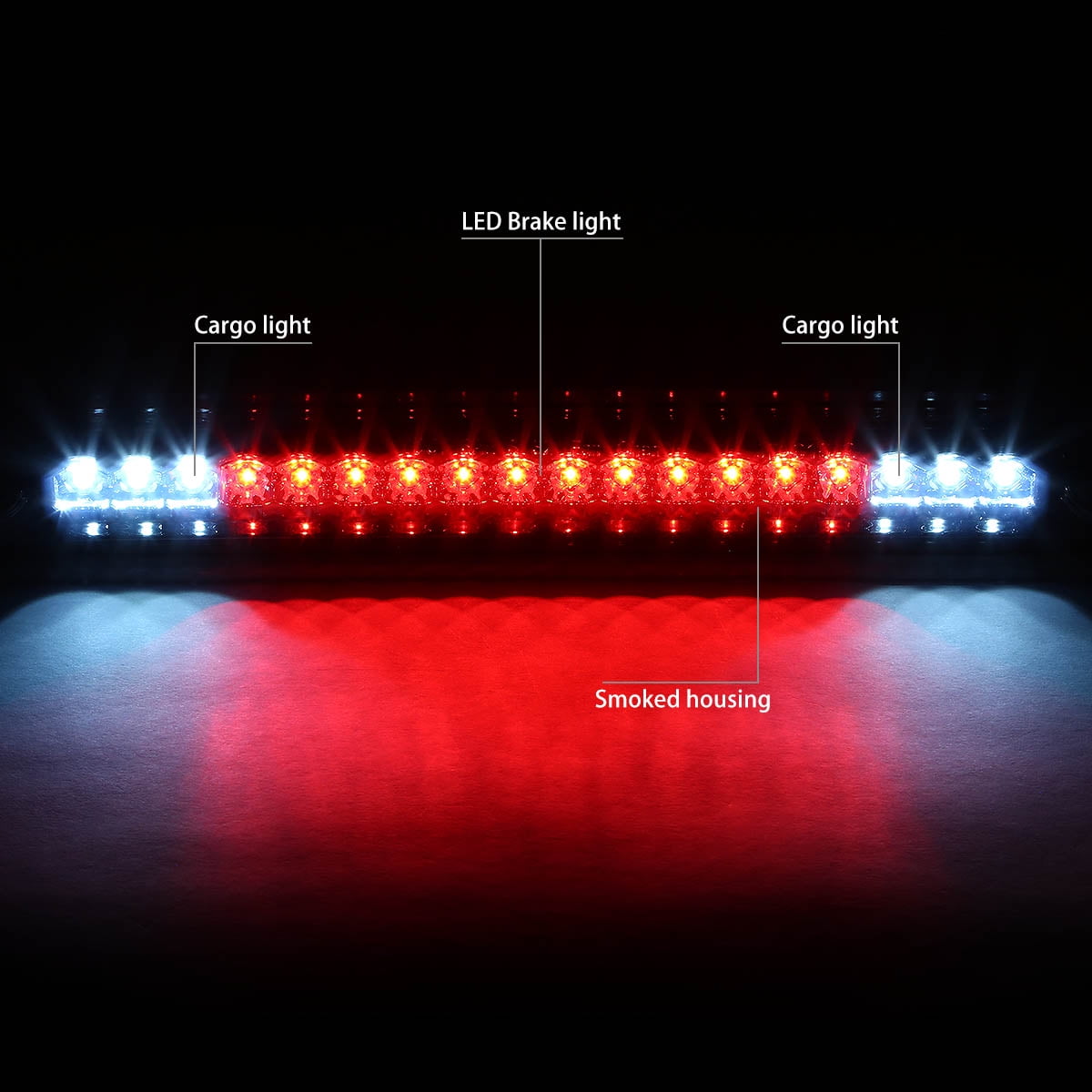 Red/Smoke/Chrome Len Smoke Third Brake Light for 88-98 Chevy/GMC C10 C/K-Series GMT400 Pickup High Mount LED 3rd Brake/Cargo Light Red/Smoke/Chrome Len Smoke Third Brake Light for 88-98 Chevy/GMC C10 C/K-Series GMT400 Pickup High Mount LED 3rd Brake/Cargo Light