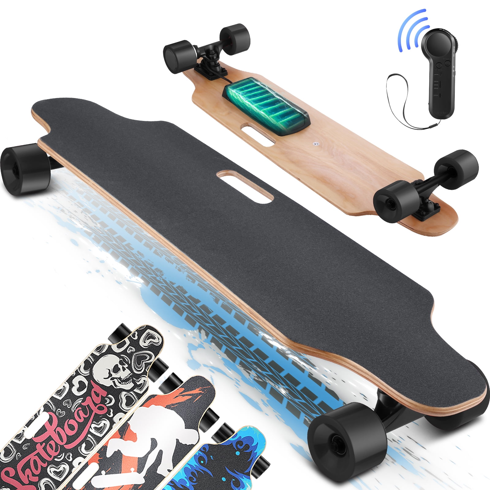 Electric Longboard for Adults 350W Electric Skateboard with Remote Control 12 MPH Speed E Skateboard Max Load Lbs Christmas Gifts for Teens - Walmart.com