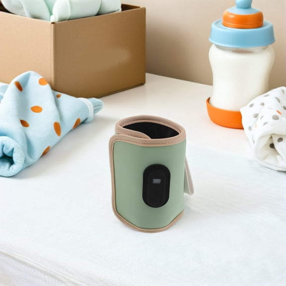 ETEREAUTY Portable Travel Bottle Warmer Sleeve USB Powered with Insulation, Green, Convenient and Compact Design