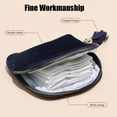 thumbnail image 4 of Mini Travel Jewelry Case - Portable Five Compartments Jewelry Bag Zipper with Tassel, Velvet Organizer Pouch for Rings Necklaces Bracelets Earrings 13.5*12CM Dark Green, 4 of 6