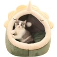 thumbnail image 1 of Alfombrilla nido para gatos semicerrada extraíble y lavable, cesta para perros y gatos, tienda de campaña para gatos, cueva, cama para gatos, verde S - Verde S, 1 of 5