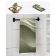 thumbnail image 6 of Sage Green Striped Towel Set of 3, Soft Microfiber Bath Towels, Hand Towel, Washcloths, Modern Abstract Art Wave Moire Gradient Quick-Dry Absorbent Towels for Bathroom Kitchen Hotel Beach Gym Spa, 6 of 7