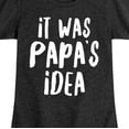 thumbnail image 3 of Instant Message - It Was Papa's Idea - Toddler And Youth Toddler And Youth Girls Short Sleeve T-Shirt, 3 of 6