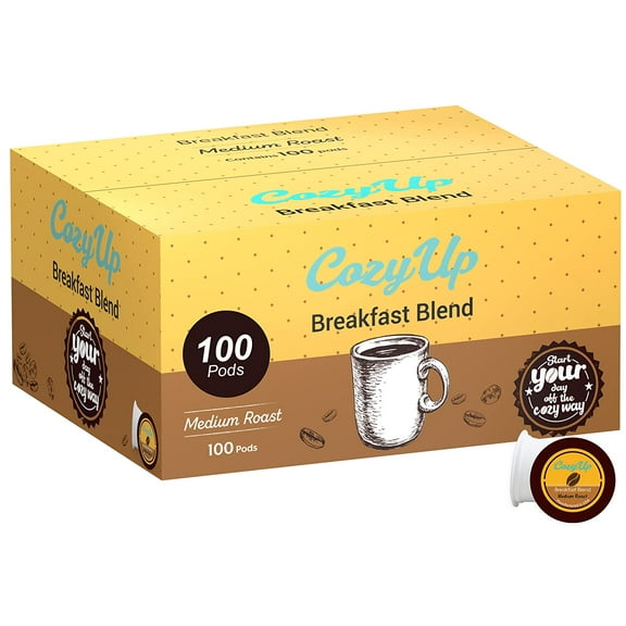 | 100-Count | Medium Roast Breakfast Blend Single-Serve Coffee Pods Compatible with Keurig K-Cup Brewers