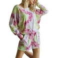 thumbnail image 3 of Doublju Women's Tie Dye Sleep and Lounge Set Pajama Set (2-Piece), 3 of 4