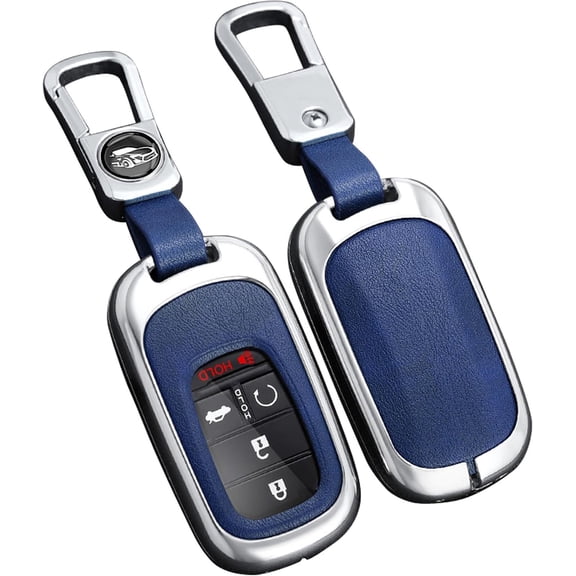 Key Fob Cover Compatible with Honda Accord CRV Pilot HRV City Civic BRV 2022-2026 4 Button Leather Keychain Case Holder Protector,1