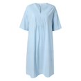 thumbnail image 4 of Sngxgn Womens Square Neck Dress Long Sleeve Side Slit Flare Mini Dresses(Blue,XXL), 4 of 6