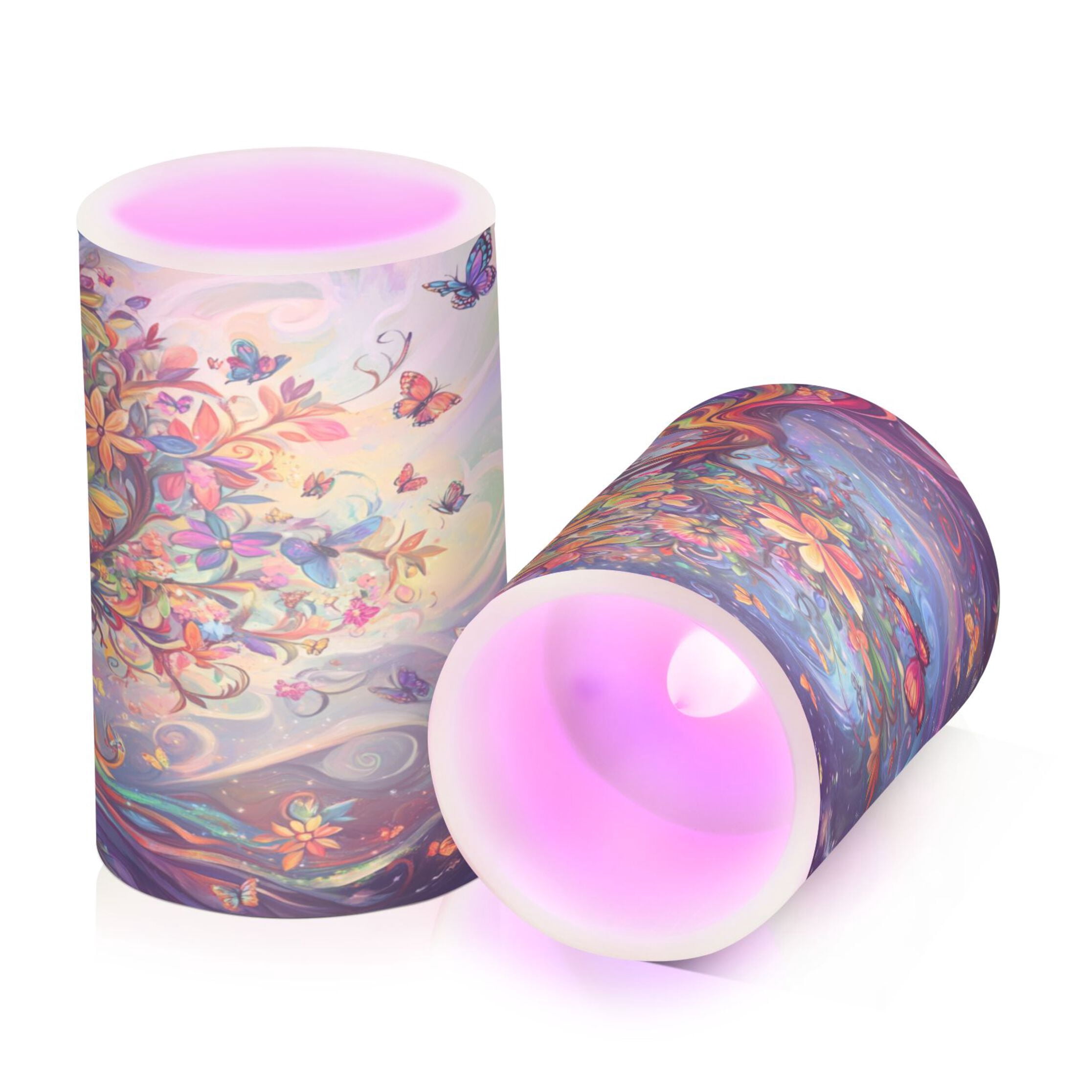 2 PCS Flameless Candles with Remote Timer LED Battery Operated Flickering Candle Light for Wedding Table Home Decoration Gifts A Whimsical Tree