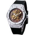 thumbnail image 1 of WINNER Men Automatic Mechanical Watch Rubber Strap Open Face Dial Male Clock Military Sport Style Wristwatch Drop Shipping, 1 of 5