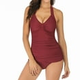 thumbnail image 3 of IDALL Bikini Sets Bathing Suit Hanging Neck Lace Up Separate Swimsuit Conservative Swimsuit Hot Spring Seaside Solid Color Bikini Hard Cup Two Piece Swimsuit Womens Swimsuits Womens Swimwear C 2XL, 3 of 6