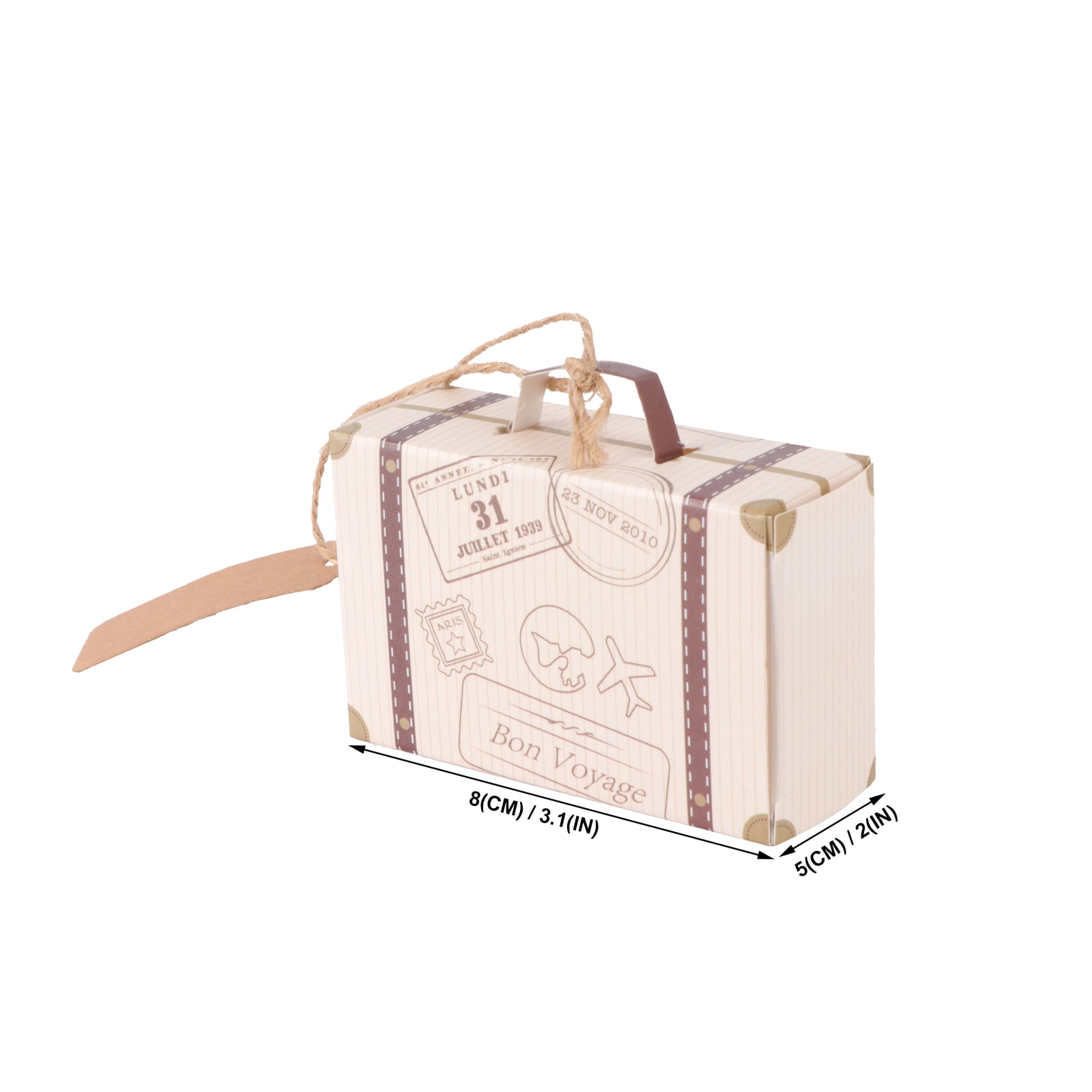 50Pcs Kraft Paper Mini Suitcase Favor Candy Box Supply Wedding Party Gifts Boxes 