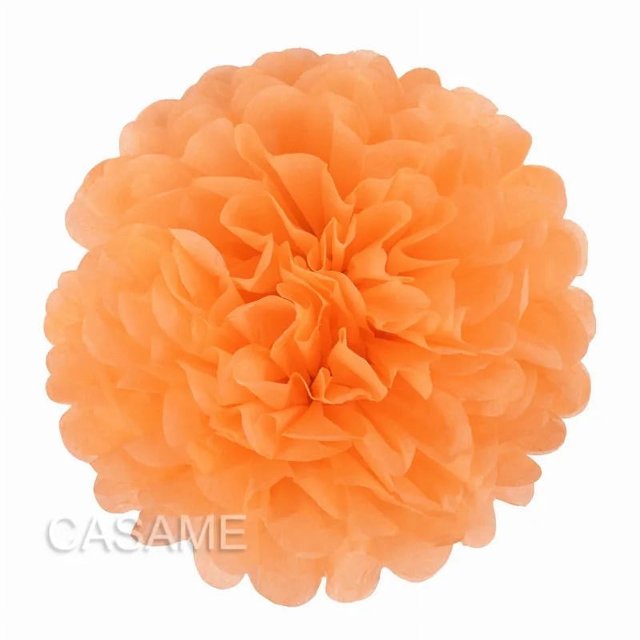 Pompones de papel decorativos para bodas, 10 cm, 15 cm, 20 cm, 25 cm, 4, 6, 8 y 10 pulgadas, bolas para fiestas, decoración del hogar, papel de seda, decoración de cumpleaños, color naranja claro, 8