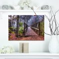 thumbnail image 1 of Beautiful Bridge Over Creek - Landscape Photo Canvas Art Print, 1 of 3