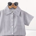 thumbnail image 6 of NIEWTR Kids Summer Outfits Toddler Boy Outfits 2T 3T 4T 5T Clothes Summer Kids Pattern Short Sleeve Button Down Shirt & Shorts Set(A1-Grey,11-12 Years), 6 of 7