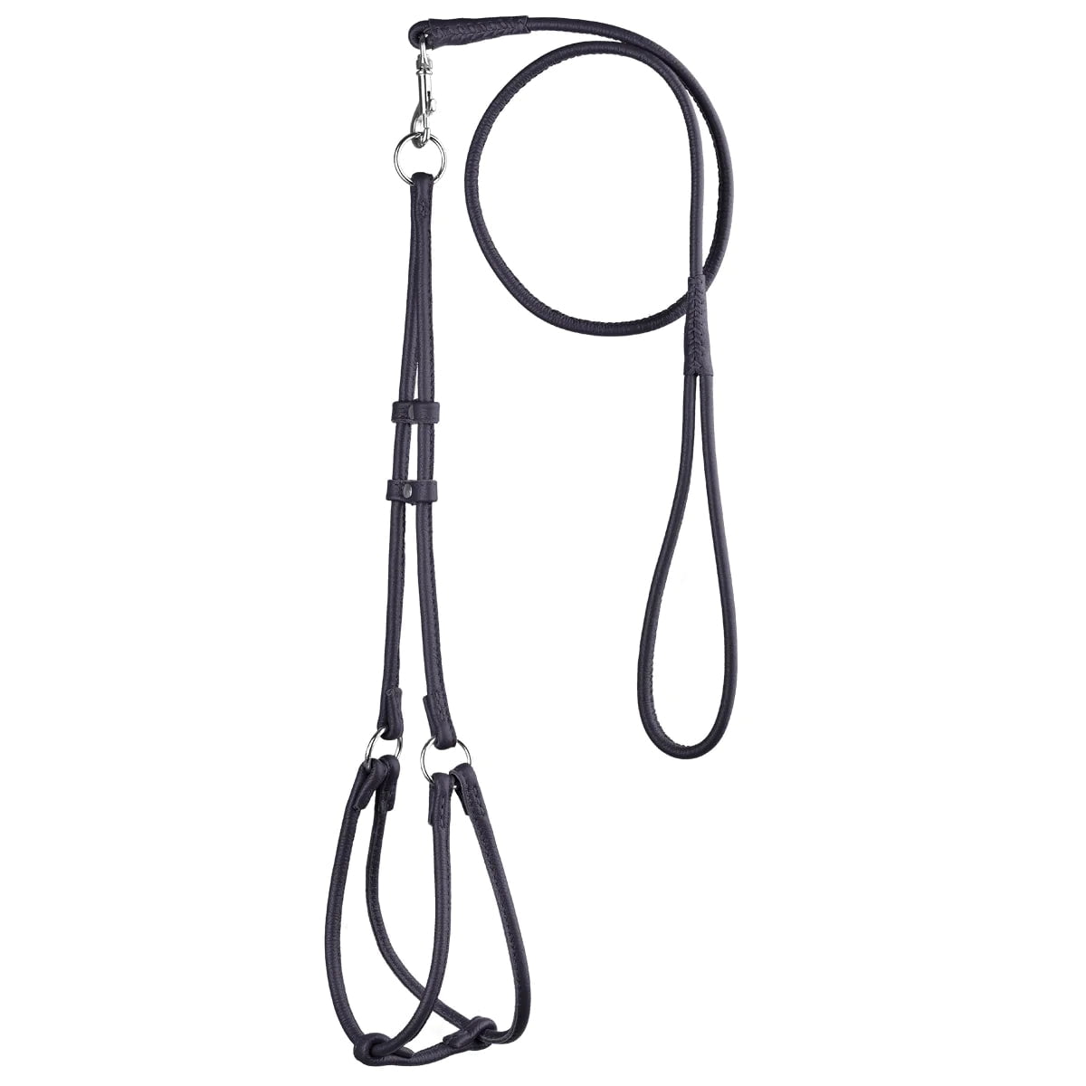Elevate Your Pet's Style: Soft Leather Round Step-In Harness + Round Lead Combo