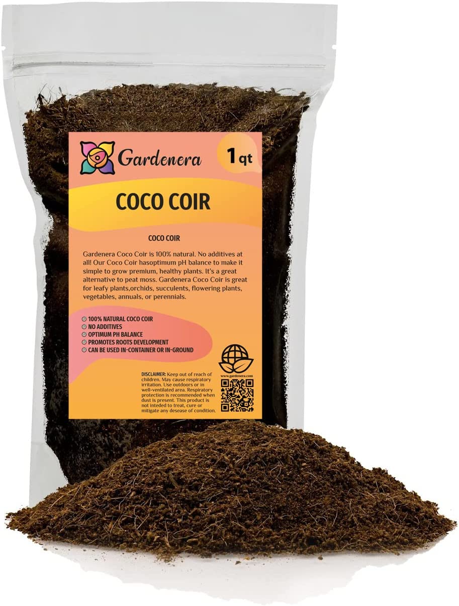 ⭐ PREMIUM Organic Coconut Coir Mix for Home Gardening - All Natural Soil Amendment - PH Balanced and Double Washed Coco Coir by ://N ★ LOVA - 1 Quart Bag - image 1 of 4