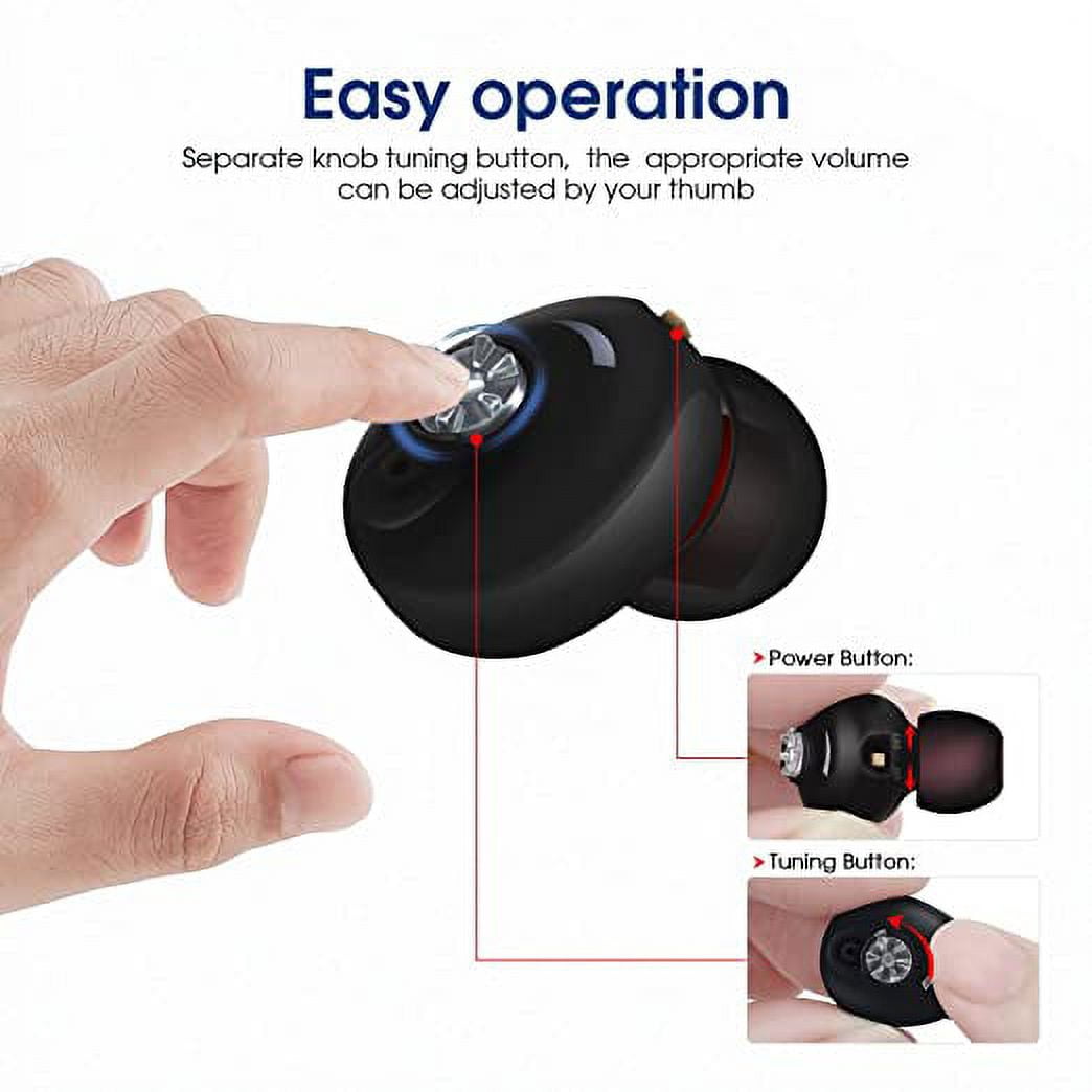 Britzgo Rechargeable Sound Amplifiers For Seniors & Adults,1 Week Backup Power,Double Noise Reduction(Matte Black)