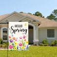 thumbnail image 2 of Jbralid Hello Spring Linen Garden Flag With Colorful Flowers And Butterflies For Spring Summer Home Outdoor Garden Yard Door Decor 12x18 inch, 2 of 5
