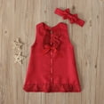 thumbnail image 2 of IROINNID Infant Girls Lace Solid Color Sleeveless Pretty Bow Dress, 2 of 9