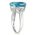 thumbnail image 2 of SZUL Women's 8 Carat Oval Swiss Blue Topaz and Diamond Ring in 10K White Gold, 2 of 3