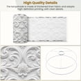 thumbnail image 4 of Linen Drum Lampshades 3D Embossed White Grey Floral Floral Patterns Curved Lines 13"x13"x10" Light Shade for Table Lamps Floor Lamp Shades Lampshade Replacement Assembly Required, 4 of 8