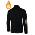 thumbnail image 5 of Mens Casual Sherpa Lined Thermal Sweatshirt Long Sleeve Stand Collar 1/4 Button Up Pullover Fall Sweaters,Color:Black,Size:3XL, 5 of 7