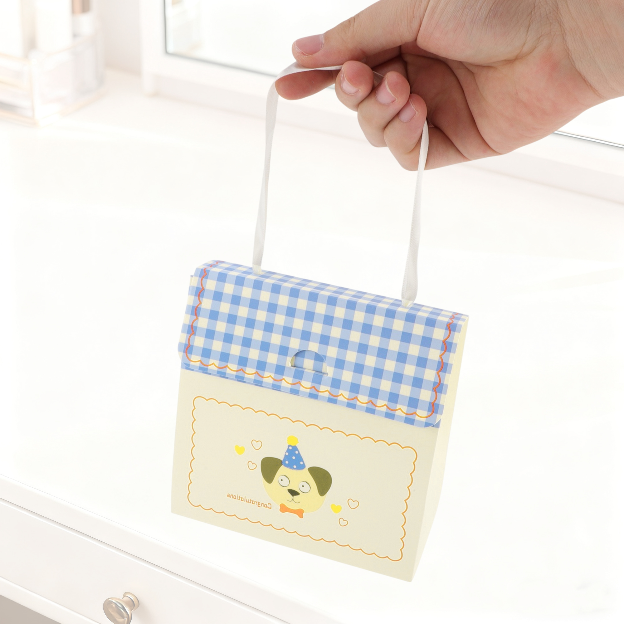 Unique Bargains Plaid Gift Bags Colorful 6 Pcs