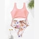 thumbnail image 3 of Gibobby Batas de baño mujeres spa Conjunto de traje de baño grande y sexy para mujer Conjunto de traje de baño de moda con estampado de color sólido Traj(Rojo,CH), 3 of 5
