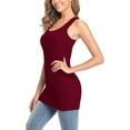thumbnail image 4 of Women's Long Ribbed Tank Top Racerback Wide Strap Top With Shelf Bra Camisole, 4 of 5