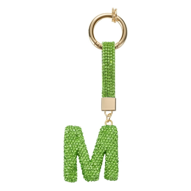 Uxcell Charm de Letra M de Alfabeto con Rhinestones para Fabricación de Joyas, Verde Claro