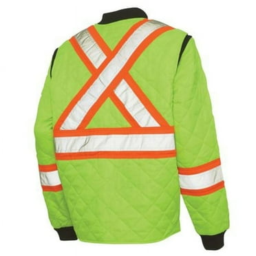 TOUGH DUCK S43211 Fluorescent Green Polyester Jacket size L