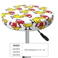 thumbnail image 4 of Picia Rubber Duck Chicken Bird Pattern Round Stool Covers Comfy Seat Covers Stretch Removable Washable Chair Slipcover Round Bar Chair Cushion Cover-12 inch, 4 of 7