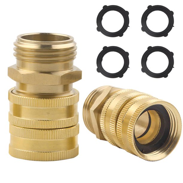Scienceny 2 uds adaptador de manguera de jardín de 3/4 pulgadas conector de manguera de jardín de latón conector de manguera de agua bidireccional para Herramientas y ferretería Scienceny TO002609-00